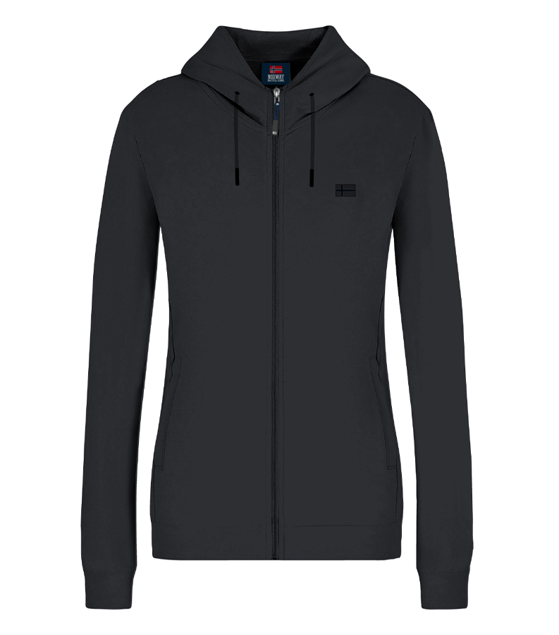 NORWAY - FELPA CON CAPPUCCIO DONNA 852411 BLACK