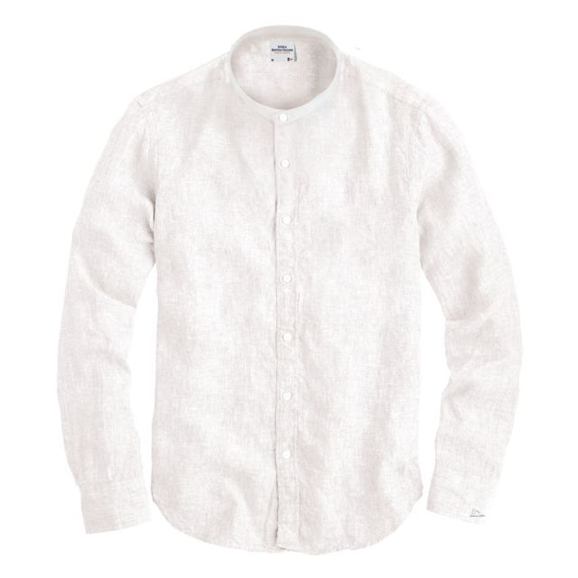 SCUOLA NAUTICA ITALIANA - CAMICIA COREANA PURO LINO WHITE